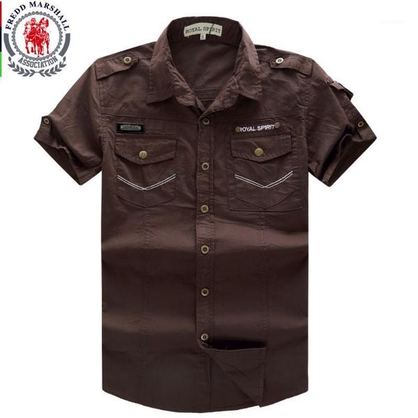 

men's shirt 2016 new men cargo dress shirt fashion casual short sleeve mens work 100% cotton plus size 559011, White;black