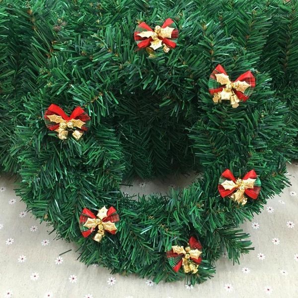 

mini christmas bow with iron bells christmas gifts wreath tree decorations1
