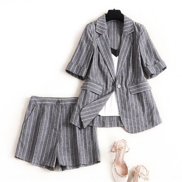

onlytemperament stripe suit women 2020 summer blazer suspender straight sling sling pants three piece set 52683 ucnvs, Gray