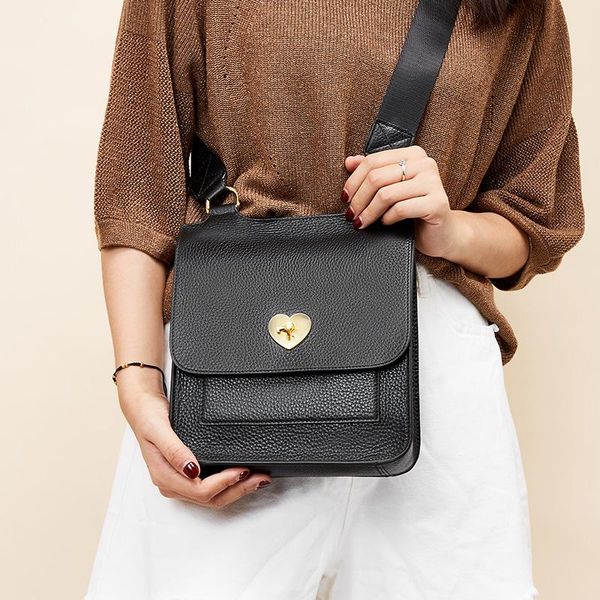 

lilen leather bag women new design messenger small bags black casual fashion shoulder pack brand name design quality handbag