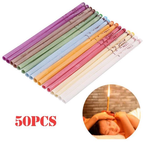 

50pcs/set ear candles healthy care ear treatment ear wax removal cleaner coning treatment indiana therapy fragrance jllnyt