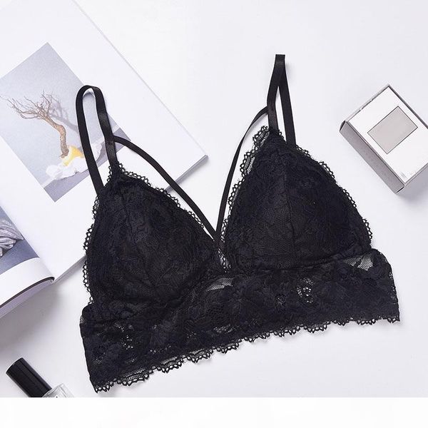 

quality2020 new women lace bralette bra bustier casual crop bras black cropped blusas vest comfortable halter tank haut, Red;black