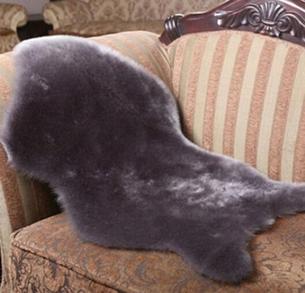 

5 colors wool sheepskin rug chair cover warm hairy carpet seat pad jlllem jjxh