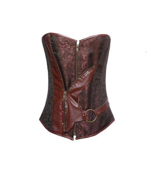 

gothic waist protection court corset steampunk style body shaping suit, White;black