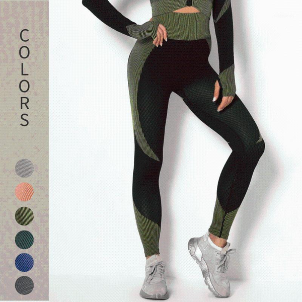

yoga outfits women's fashion striped high waist hip lifting leggings tights hygroscopic quick drying pants gym sports fitness running1, White;red