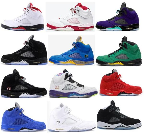 

mens new fire red 5s pink foam red blue suede laney varsity royal paris basketball shoes 5 oregon oreo olympic metallic silver sneakers