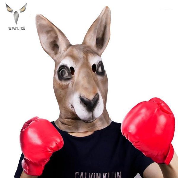 

waylike halloween kangaroo head costume play masks funny latex donkey mask funny animal masks masquerade props party mask1