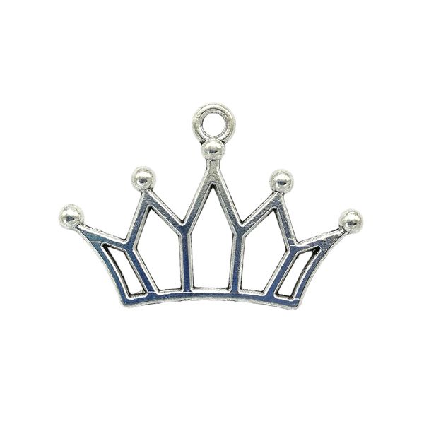 Lotto 100 pezzi pendenti con ciondoli in argento antico corona per gioielli che fanno orecchino collana braccialetto accessori catena chiave 20 * 29mm DH0789