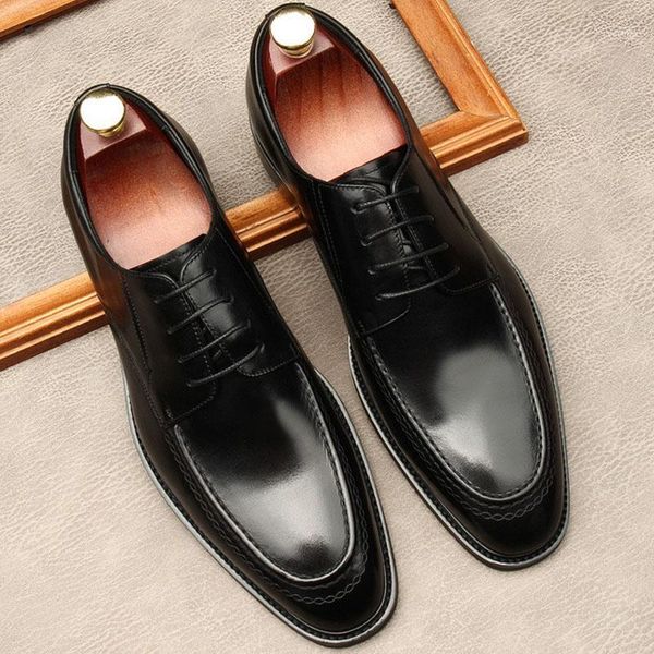 

italian dress shoes men real genuine leather luxury black handmade fashion office formal party wedding brand oxford shoe mens1