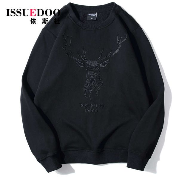 

2020 new round neck sweater men's autumn winter style plush pullover casual hoodless fashion brand coat thick, Black