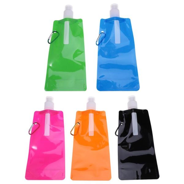

outdoor bags 10pcs folding water bag bottle travel riding sports portable random color