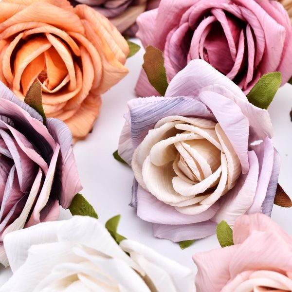 

7cm artificial wild rose of silk flower heads for wedding decoration diy wreath gift box scrapbooking craft fake bbyemf