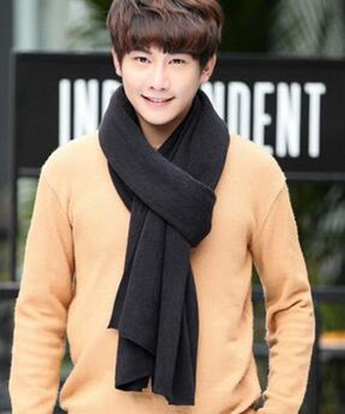

2020 new arrived brand men scarf knit spring winter scarves long size male warmer women's scarves wmtsxg bdesybag, Blue;gray