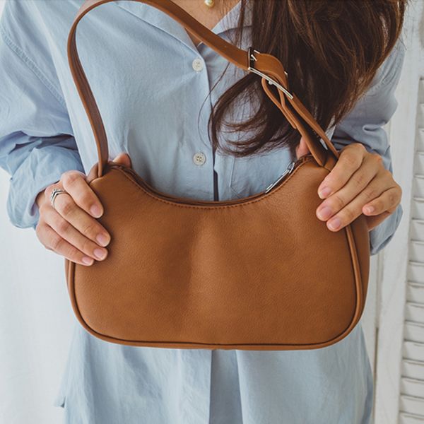

spring summer bags women 2020 soft leather retro handbags and purse black zipper small shoulder bag vintage purse for women c1020
