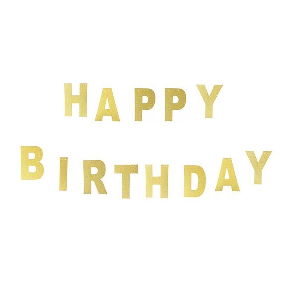 

1pcs lot 13cm personalized diy gold glitter paper letter banner hanging flags for wedding birthday party festival decorations bbyome
