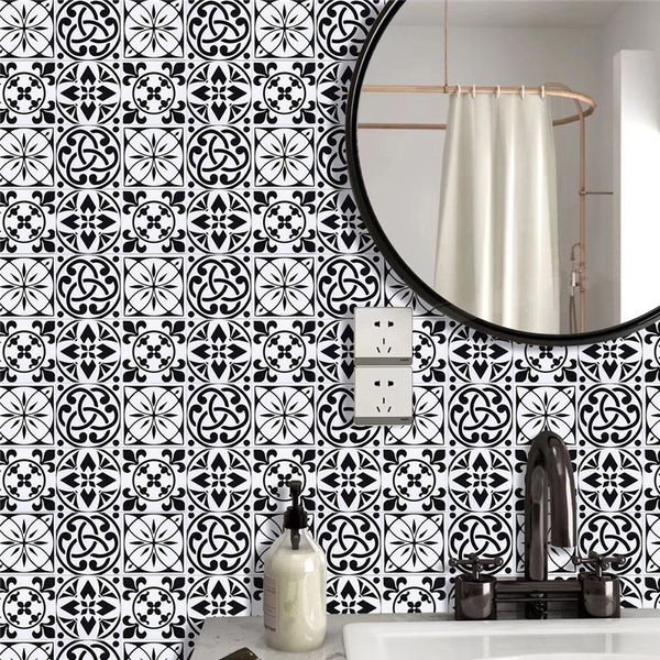 

retro tiles ceramics wall sticker kitchen bathroom wardrobe art mural home decor peel & stick wall decal