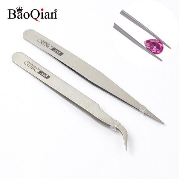 

sewing tools excellent quality bend straight tweezers stainless steel anti-static cross sewing accessories tools supplies diy1, Black