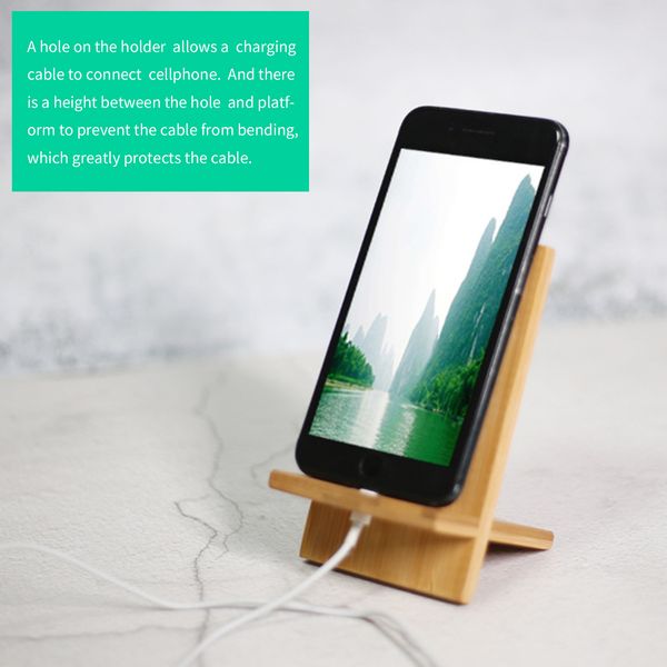 

new wooden tablet 5.5 inch stand for iphone xsmax huawei bamboo cell phone holder