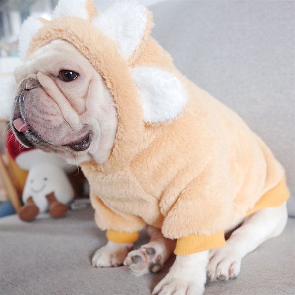 

winter sunflower pet dog sweater hoodies thicken pure color puggy cat outwears fashion pets clothes warm comfortable 22cg e1