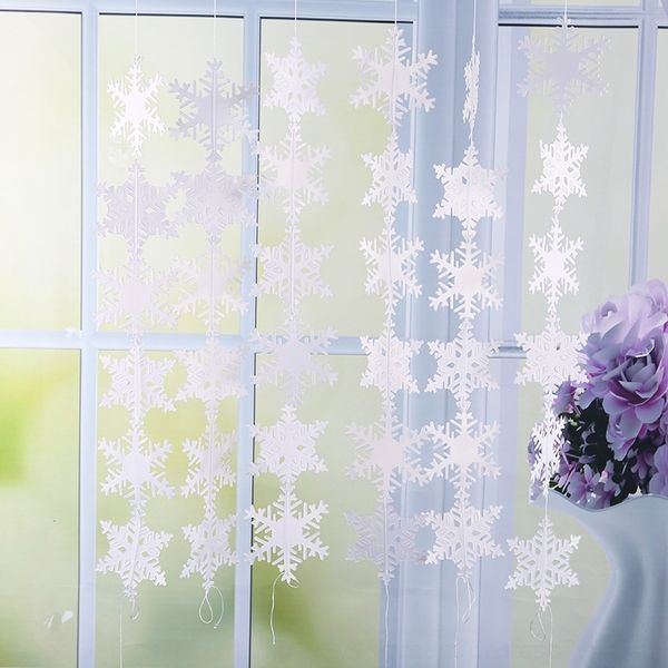 

c6isv decorative 7 snowflake string ornament pendant background decoration pearlescent stage paper small snowflake pendant can silver piecem