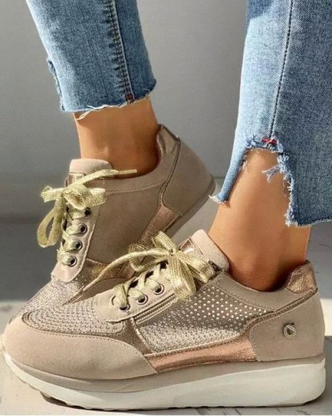

shoes woman sneakers gold zipper platform trainers women shoes casual lace-up tenis feminino zapatos de mujer women sneakers #en2z