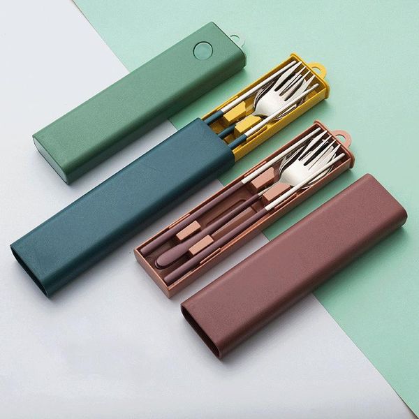 

портативный набор портативных посудов набор 304 ложка из нержавеющей стали и вилкой для вилки stordic style flatsware с ящиками ужин для дет