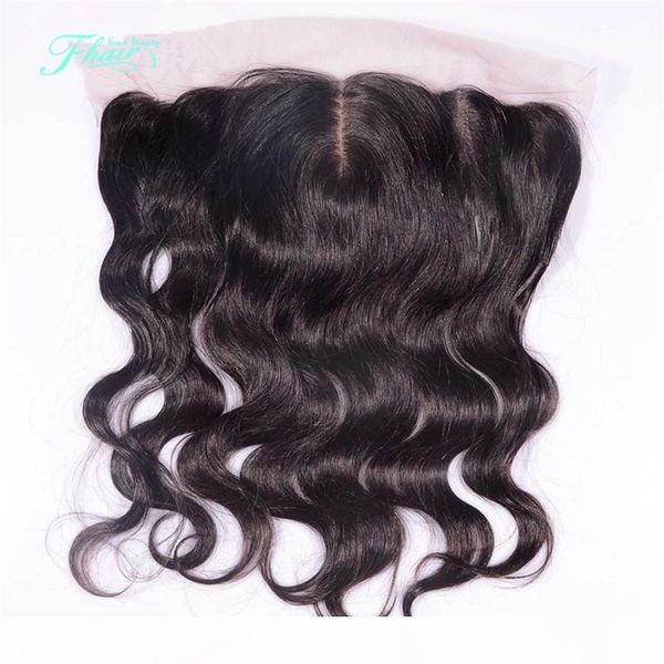 

8a brazilian body wave silk base lace frontal closure with baby hair ear to ear bleached knot 13x4 dhl, Black;brown