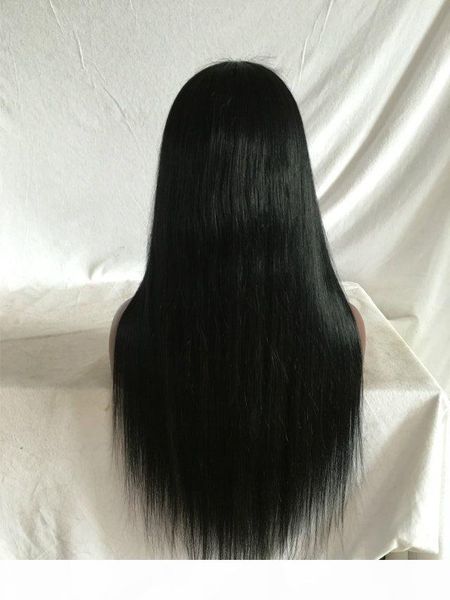 

full bangs full lace wig with bangs human lace front wigs silky straight virgin brazilian hair wigs women baby hair, Black;brown