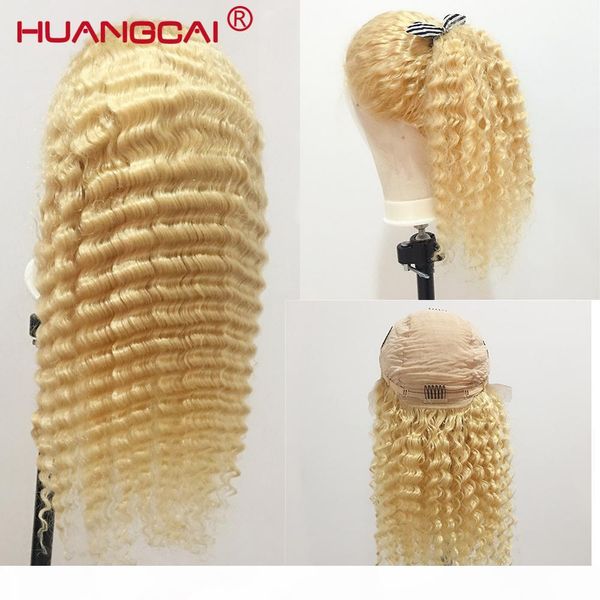 

613 blonde фронта шнурка париков pre щипковых малазийский deep wave 13 * 4 фронта шнурка человеческих волос парик glueless волос remy парики, Black