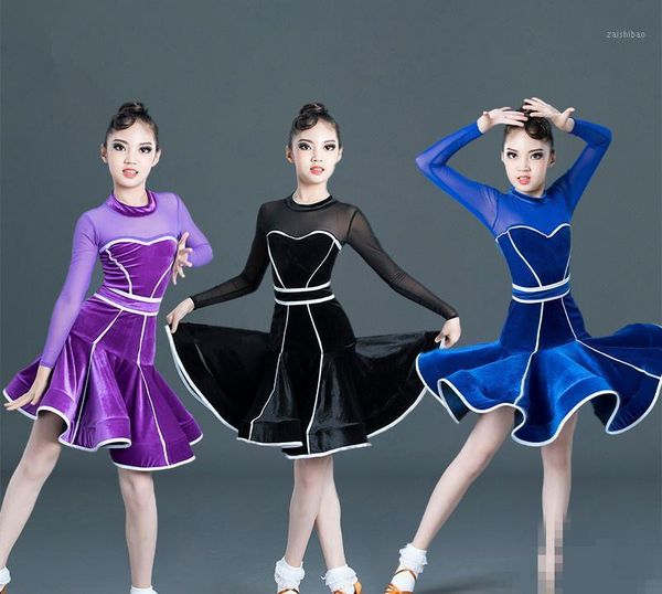 

3colors children's day latin dance dress kids dresses for girls cha cha rumba samba jive vestidos dance costume ballrom dancing1, Black;red