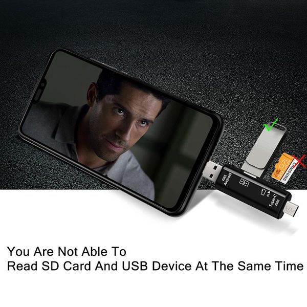 

тип c micro usb otg card adapter 3 в 1 usb-c читатель съемник флэш-накопитель tf read plug для компьютера пк на мобильный телефон