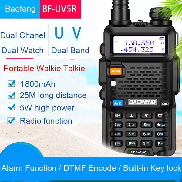 

walkie talkie baofeng uv-5r 5watts fm selling ham radio transceiver handheld