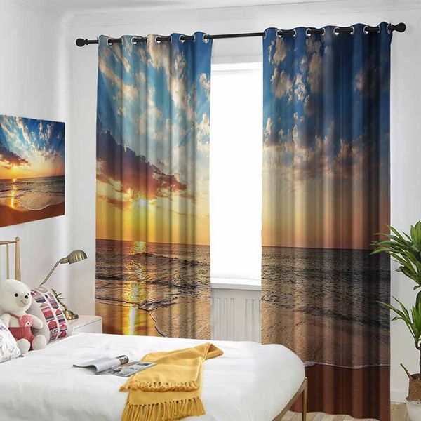 

thermal insulated room darkening window shade cloudscape over the sea honeymoon travel destination sunrise panoramic scurtain