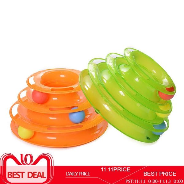 

dog toys & chews funny pet cat crazy ball disk interactive amusement plate play disc trilaminar turntable dogtoy