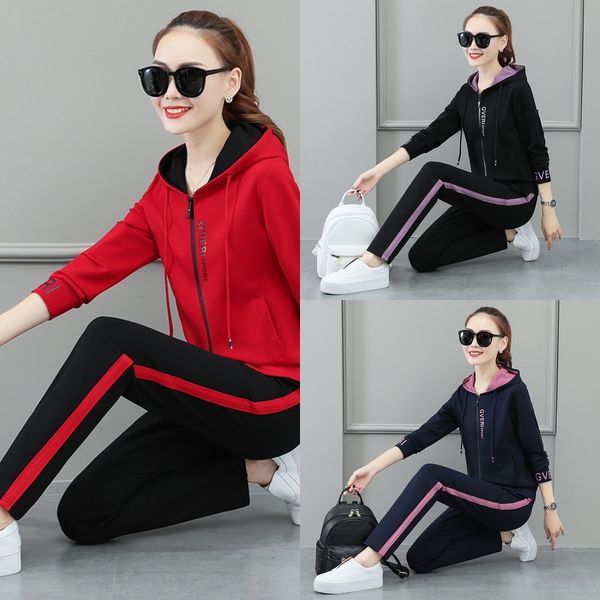 

9ngjg случайной осень новые спортивный износ износ 2020 wearsweater случайного костюм женской моды с капюшоном блудниц свитера работает кард, Gray