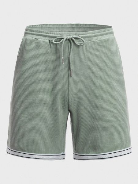 

men striped hem drawstring waist shorts b1uy#, Black