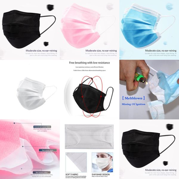 

disposable stock face blue pink black in masks mask with elastic ear loop 3 ply breathable2ql1 egma qt0j