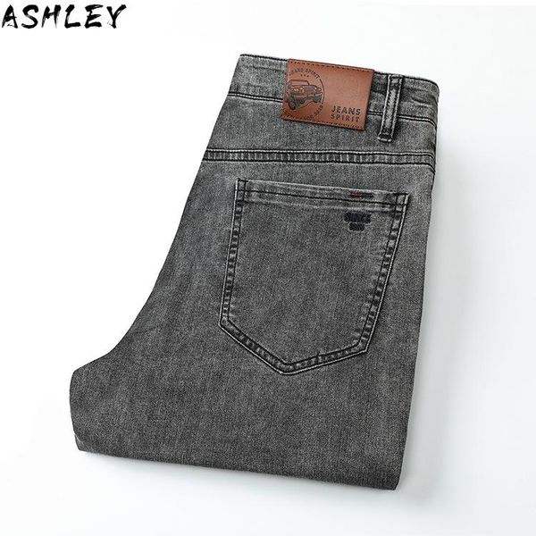 

jeans summer mens denim black regular fit straight stretch jeans pants male casual smart size 40 42 44, Blue