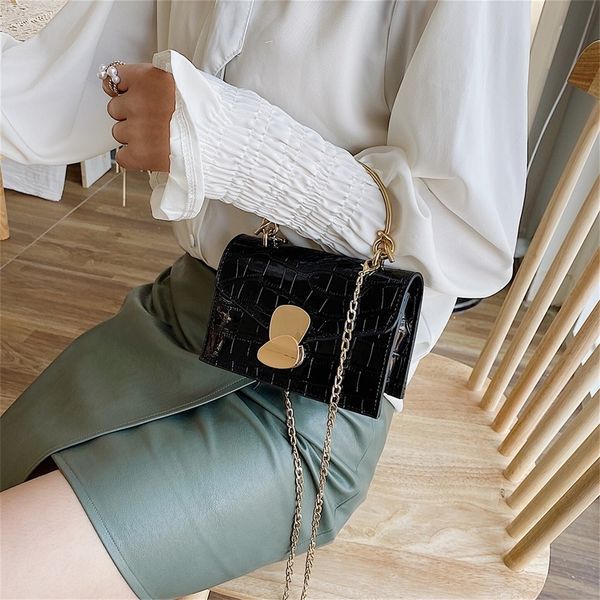 

stone pattern pu leather crossbody bags for women 2020 mini shoulder bag with metal handle lady travel handbags totes