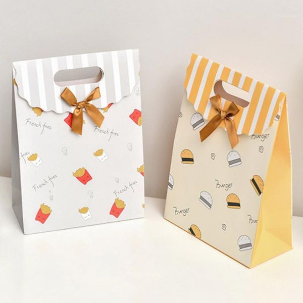 

gift wrap 10 pcs fashion flip cardboard tote bag wedding shopping packaging handle box portable eco friendly paper bag1
