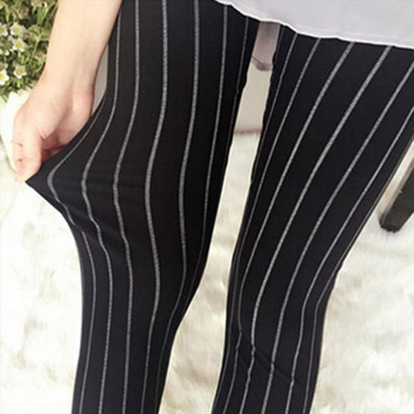 

vertical striped leggings high waist push up leggings 2017 new leggins mujer bayan tayt fitness feminino or, Black