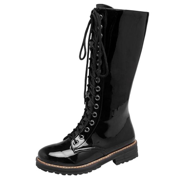 

sagace ankle boots ladies warm boots high heel tie casual long fashion large size waterproof platform short fashion, Black