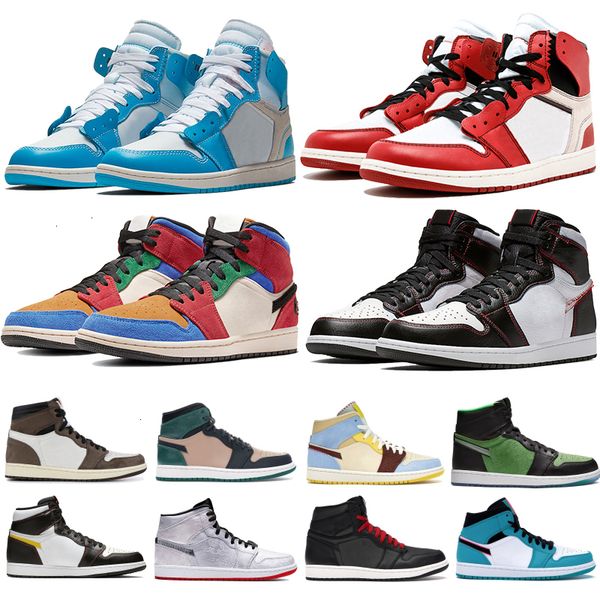 

1 high green zoom 1s black men basketball shoes white unc chicago jumpman tie dye black gym red running sneakers fearless blue trainers