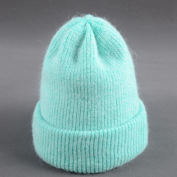 

double-layer thick fluffy warm woolen hat women autumn and winter retro wild ear protection knitted hat, Blue;gray