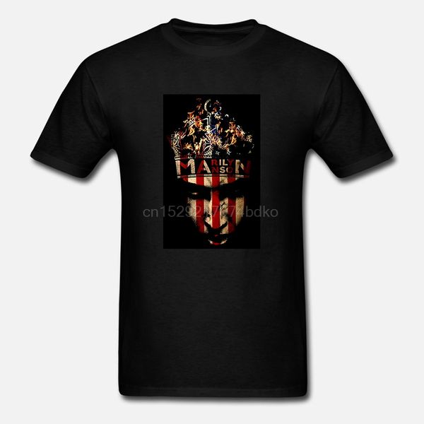 

official marilyn manson crown star &amp stripes design mens black s xxl hoodie designers t shirts sweatshirt