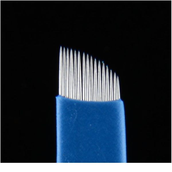 

100 pcs 16 needle eyebrow tattoo blades for 3d embroidery manual microblading pen permanen jllfim