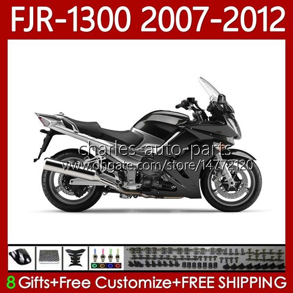 Carene OEM per YAMAHA FJR-1300 FJR 1300 A CC FJR1300 07 08 09 10 11 12 Moto Body 108No.47 FJR-1300A 2007 2008 2009 2010 2011 2012 FJR1300A 01-12 Kit carrozzeria Nero lucido