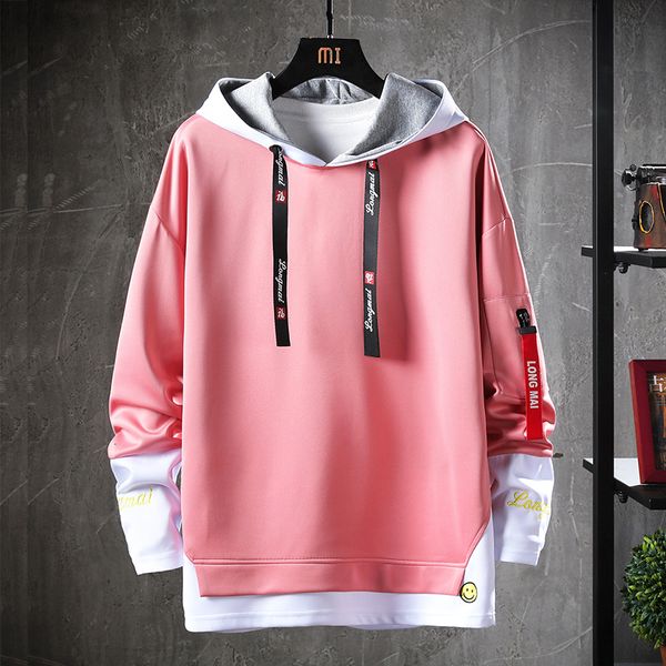 

2021 new male stilettos harajuku streetwear japanese hip hop hoodie with large-scale hood dwlo, Black