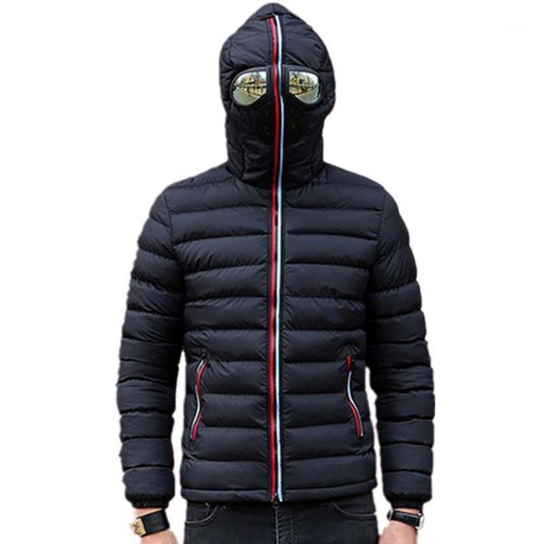 

thickening parkas men 2020 new winter jacket mens coats male with glasses outerwear casual jacket men hooded coat fancy clothing1, Black