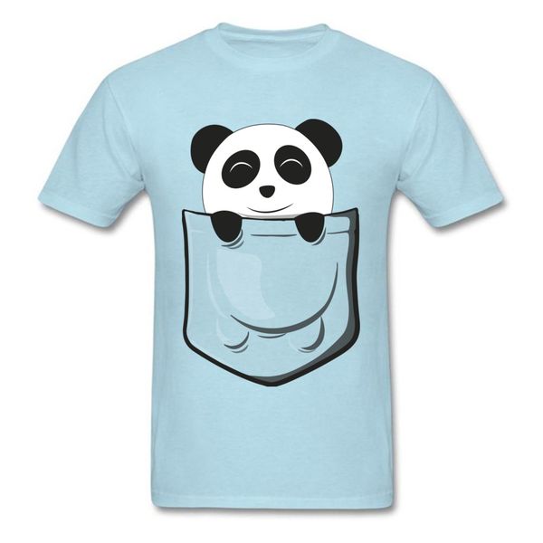 

pocket panda happy summer/autumn short sleeve light blue summer popular kawaii teeshirt cotton hoodie designers t shirts sweatshirt